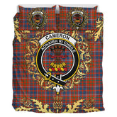 Cameron of Lochiel Ancient Tartan Crest Bedding Set - Golden Thistle Style